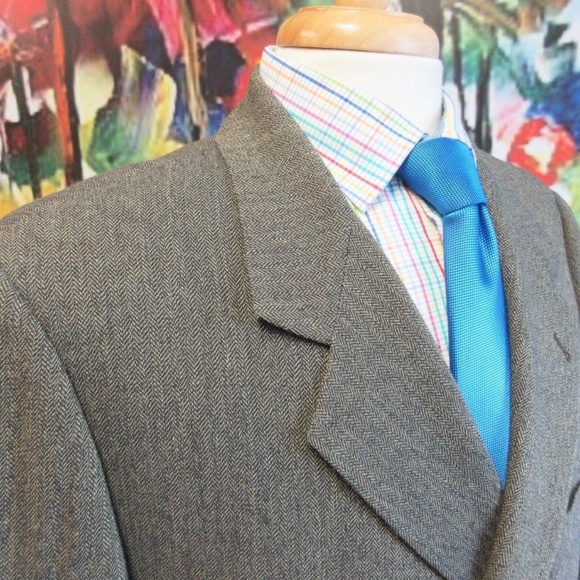 44 LONG VTG BANANA REPUBLIC Mens 100% WOOL BLAZER - Picture 1 of 8